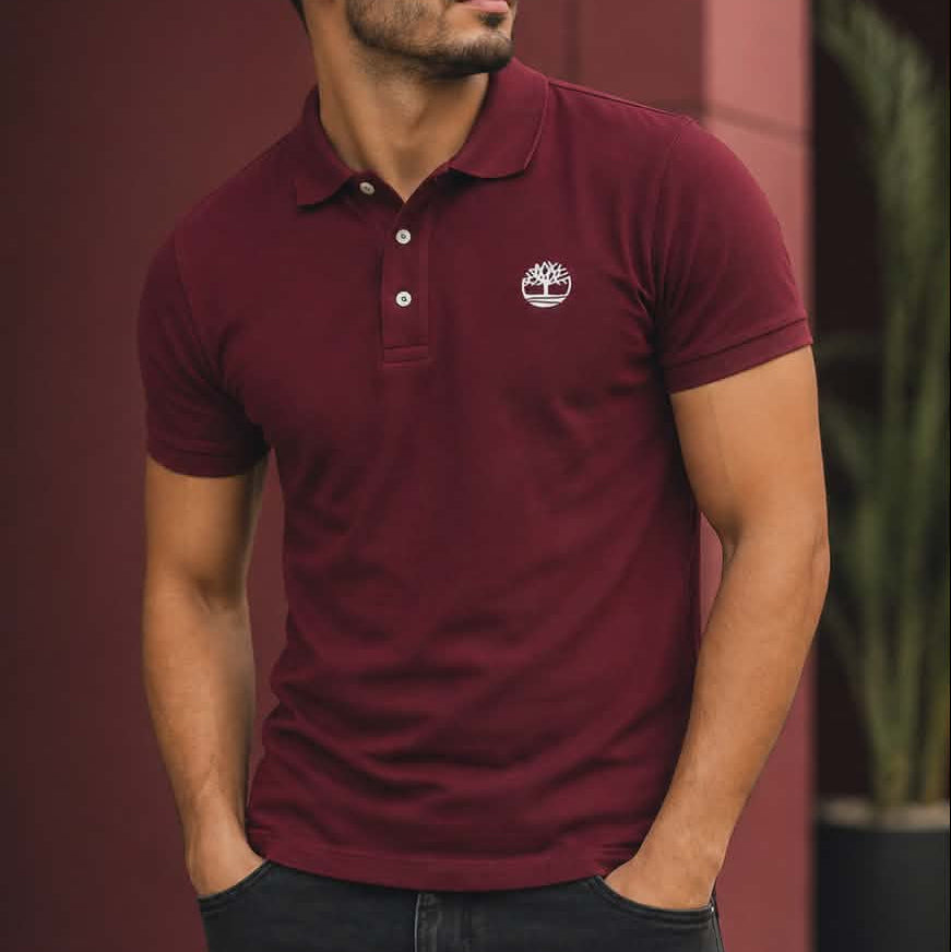 Timberland polo shirt wine red