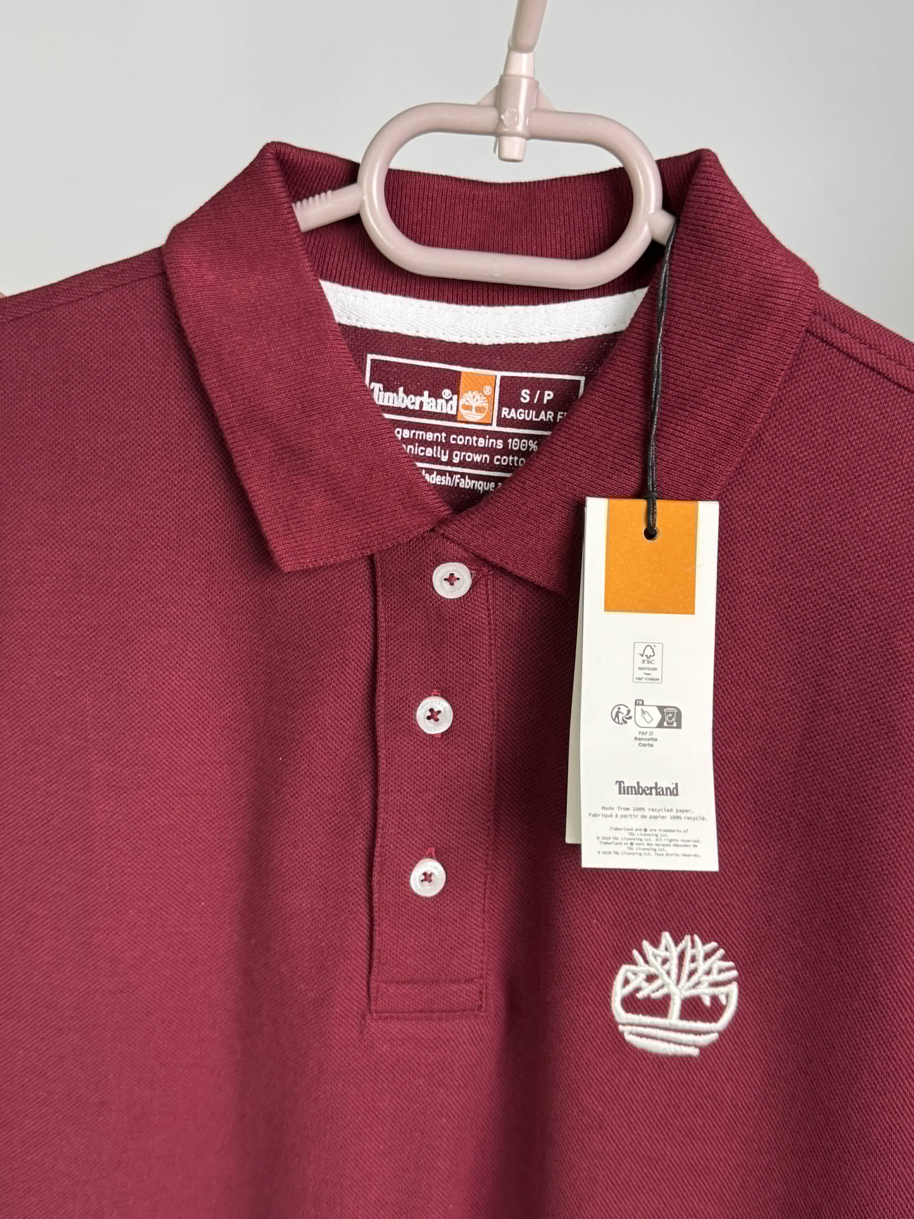 Timberland polo shirt wine red
