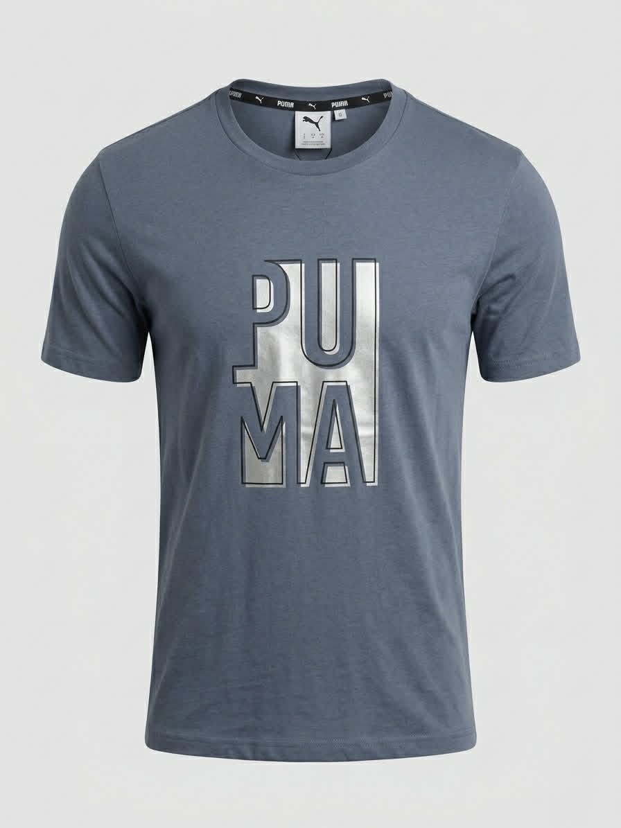 puma t-shirt bleu acier