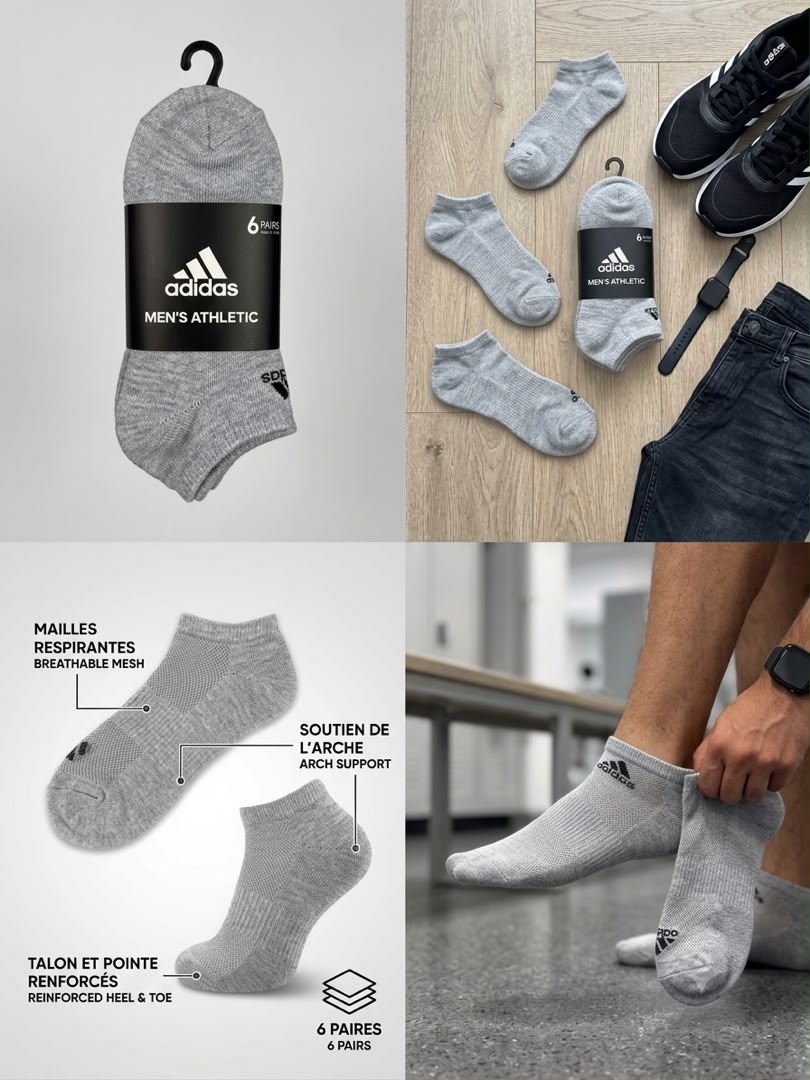 6-Pack Adidas sockets Original (gris)