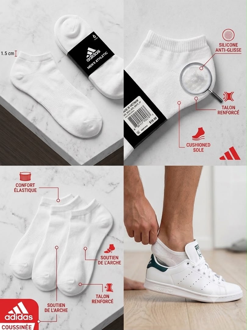 6-Pack Adidas sockets Original (blanc)