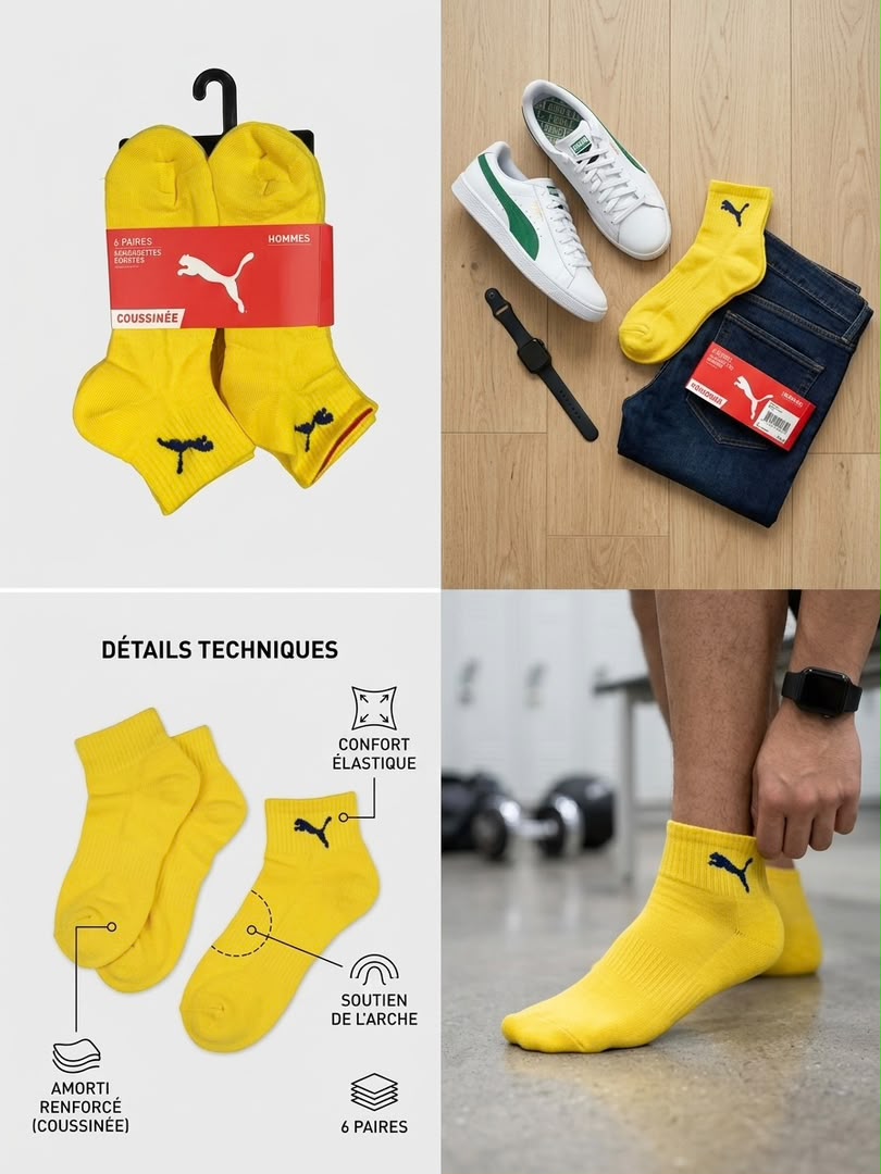 6-Pack Puma sockets Original (jaune)