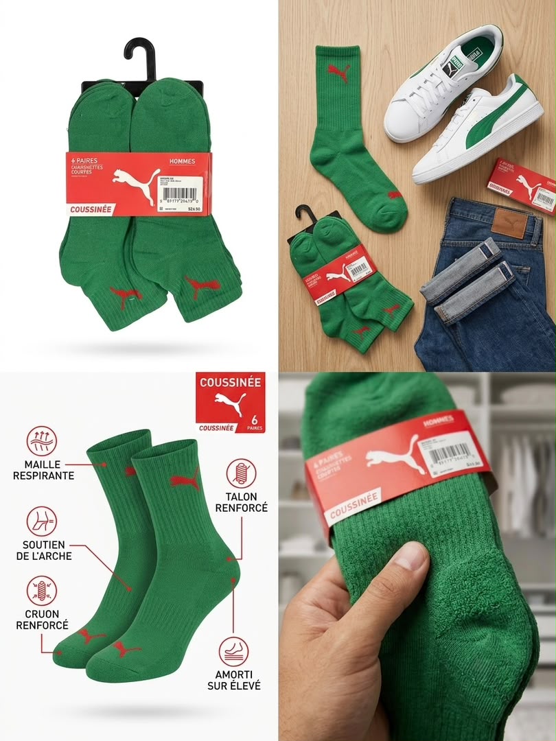 6-Pack Puma sockets Original (green)