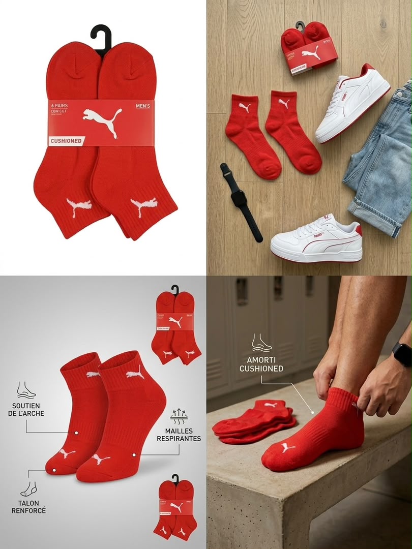 6-Pack Puma sockets Original (red)
