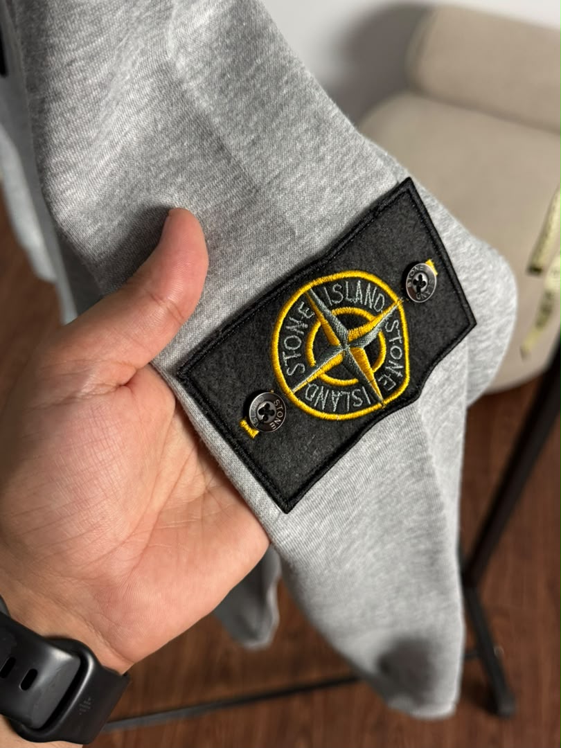 Hoody Stone Island gris chiné