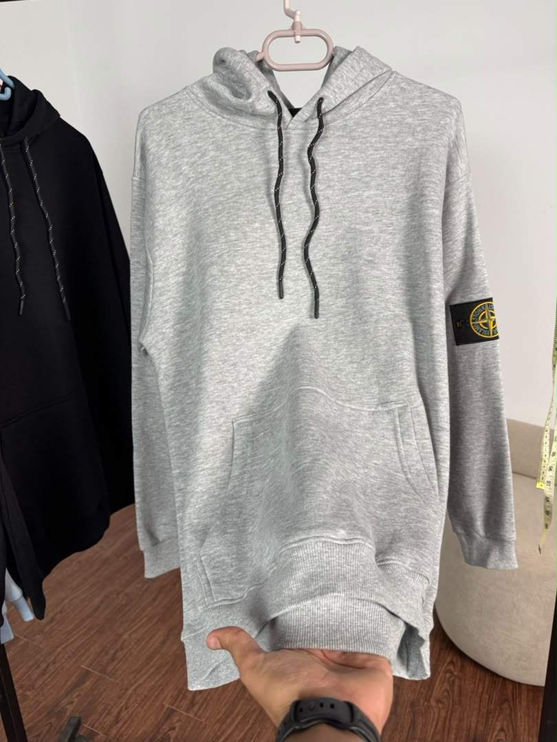 Hoody Stone Island gris chiné