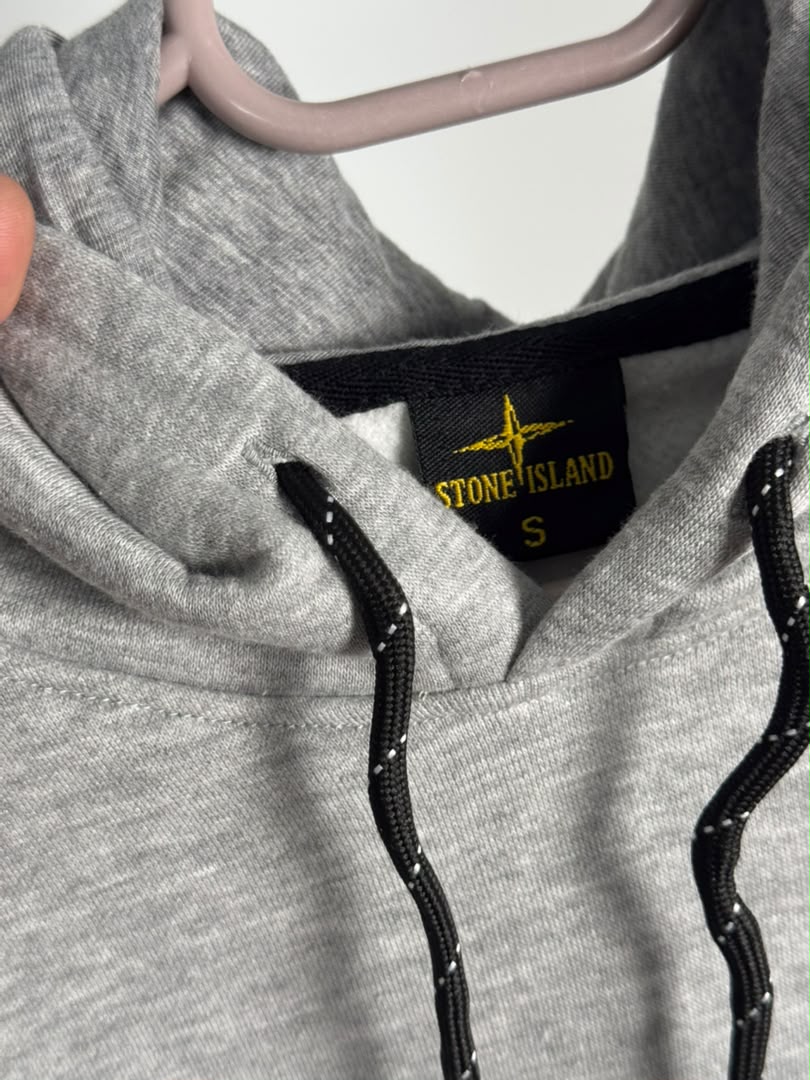 Hoody Stone Island gris chiné