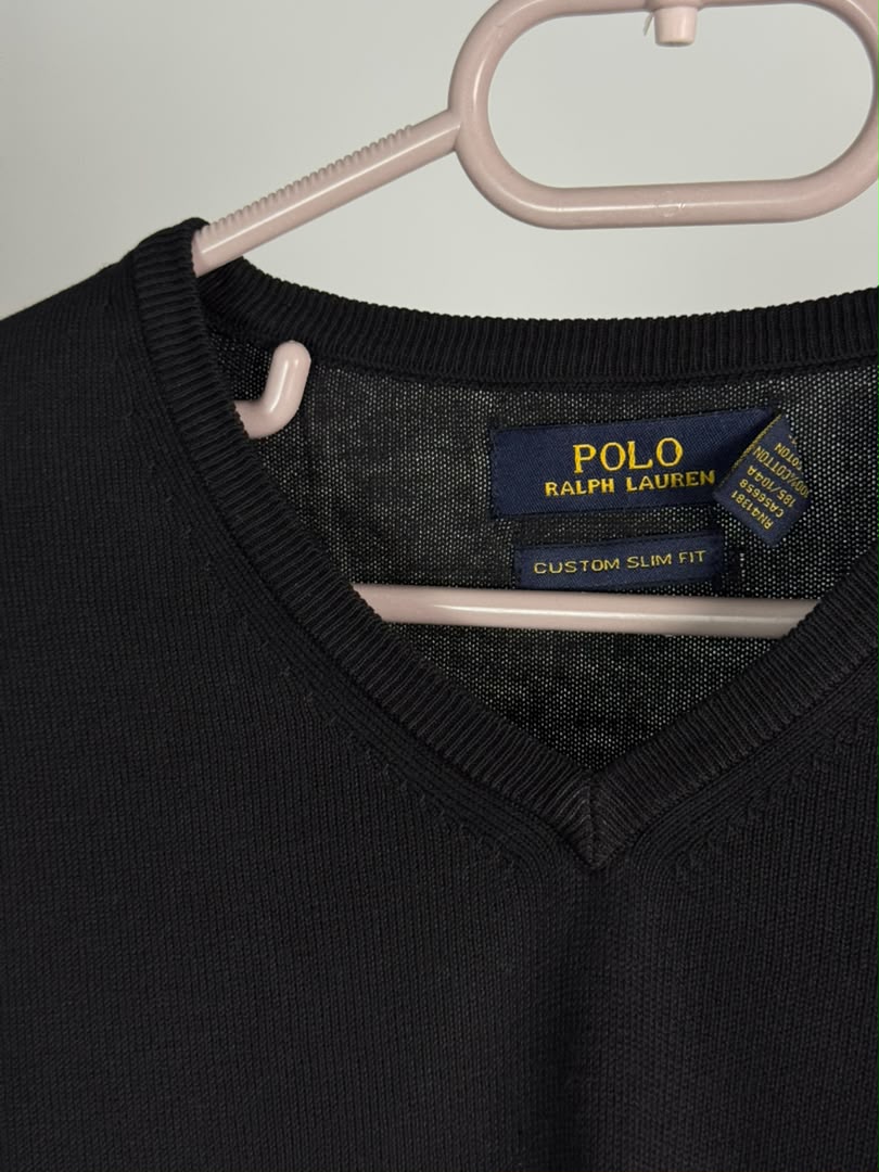 Pull col V Ralph Lauren — Noir (Original)