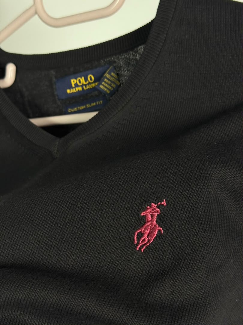 Pull col V Ralph Lauren — Noir (Original)