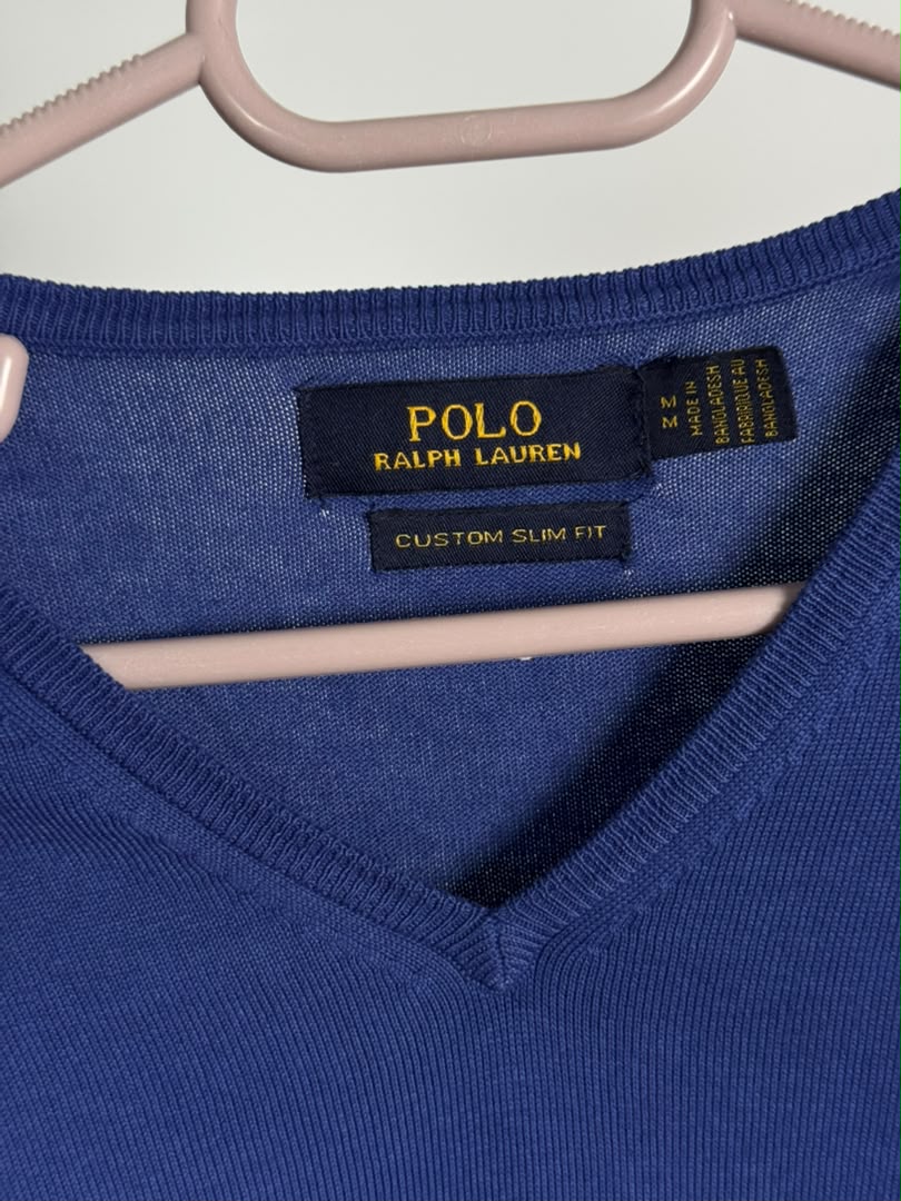 Pull col V Ralph Lauren — Bleu royal (Original)