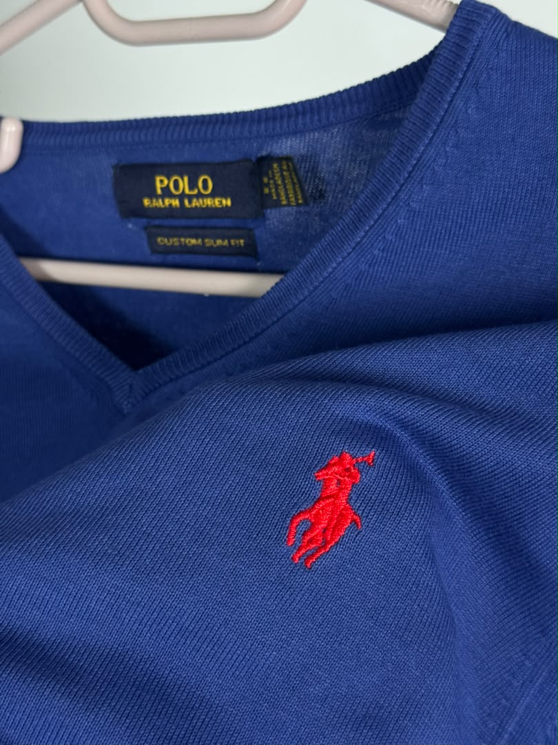Pull col V Ralph Lauren — Bleu royal (Original)