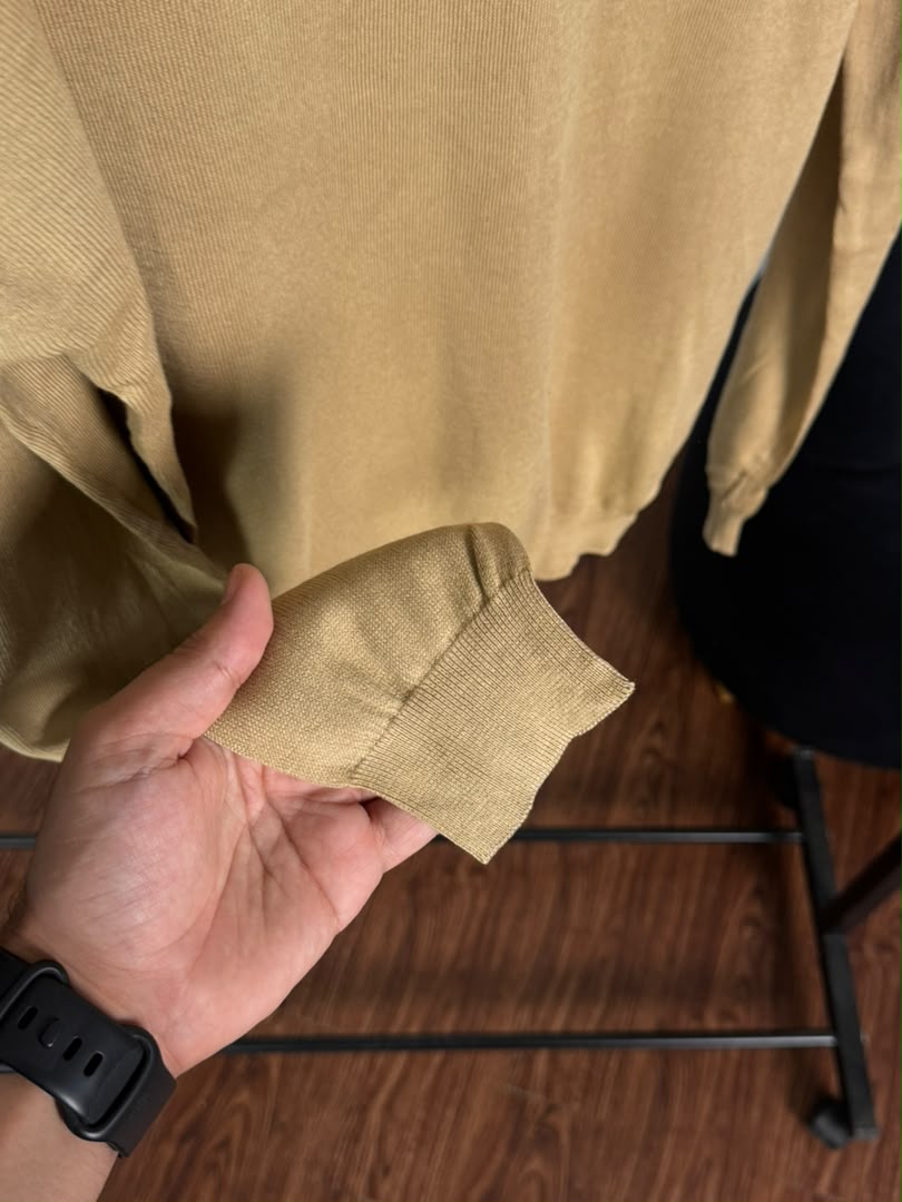 Pull col V Ralph Lauren — Beige camel (Original)