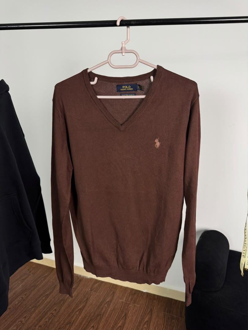 Pull col V Ralph Lauren — Marron (Original)