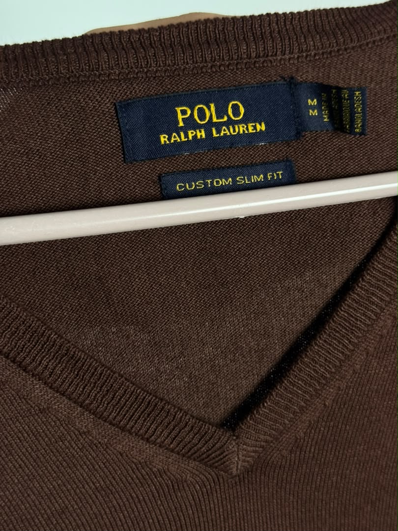 Pull col V Ralph Lauren — Marron (Original)