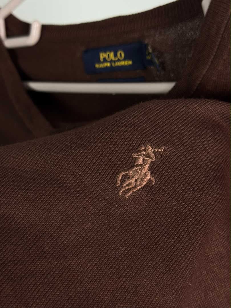 Pull col V Ralph Lauren — Marron (Original)