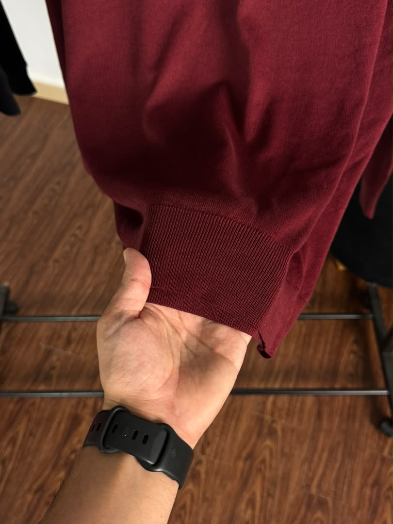 Pull col V Ralph Lauren — Bordeaux (Original)