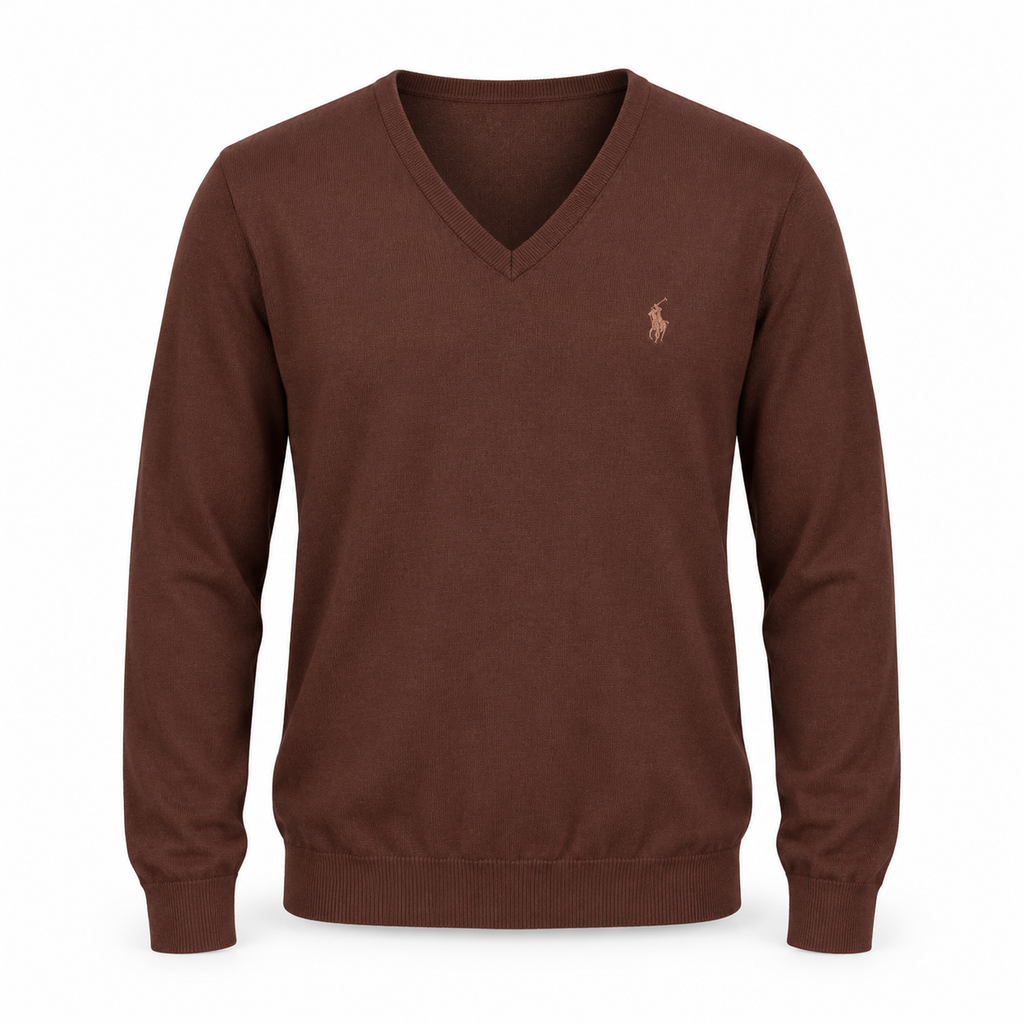 Pull Marron sur mannequin invisible — visuel de présentation