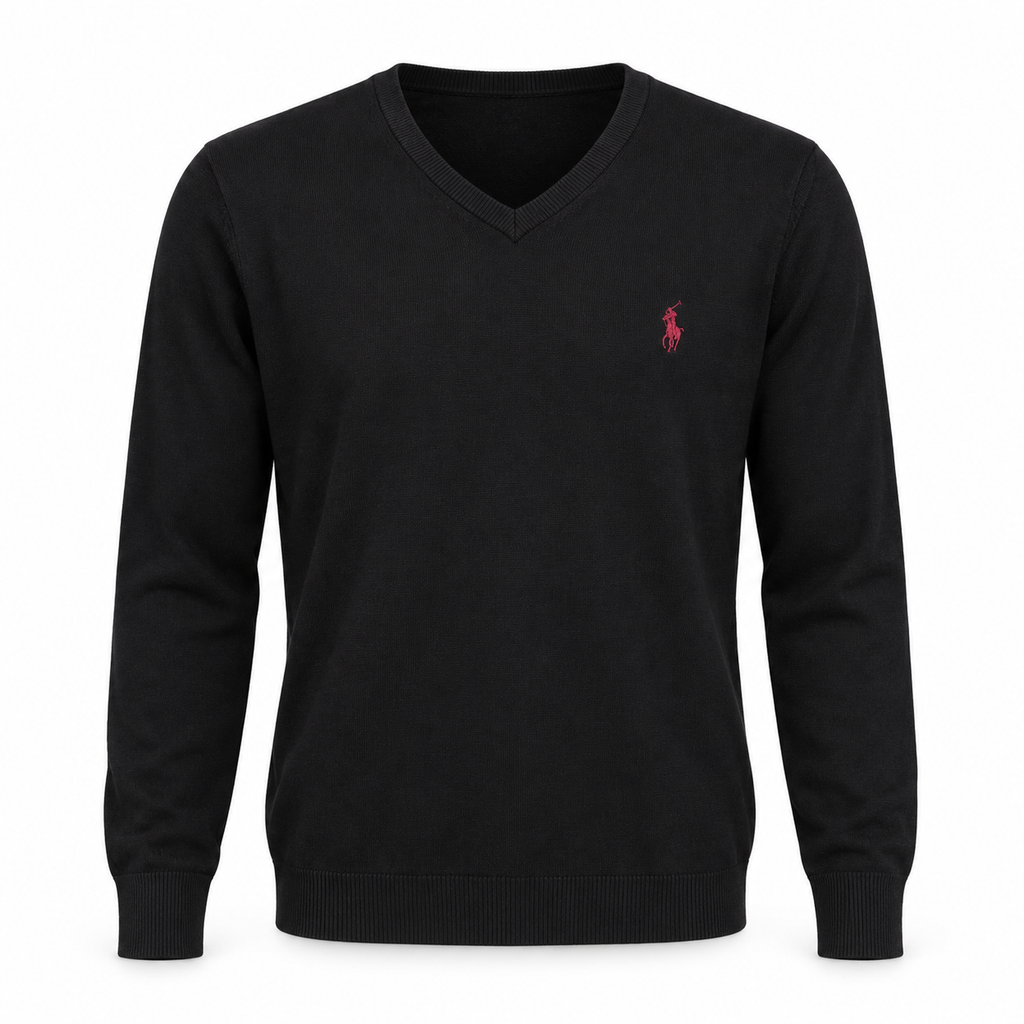 Pull Noir sur mannequin invisible — visuel de présentation
